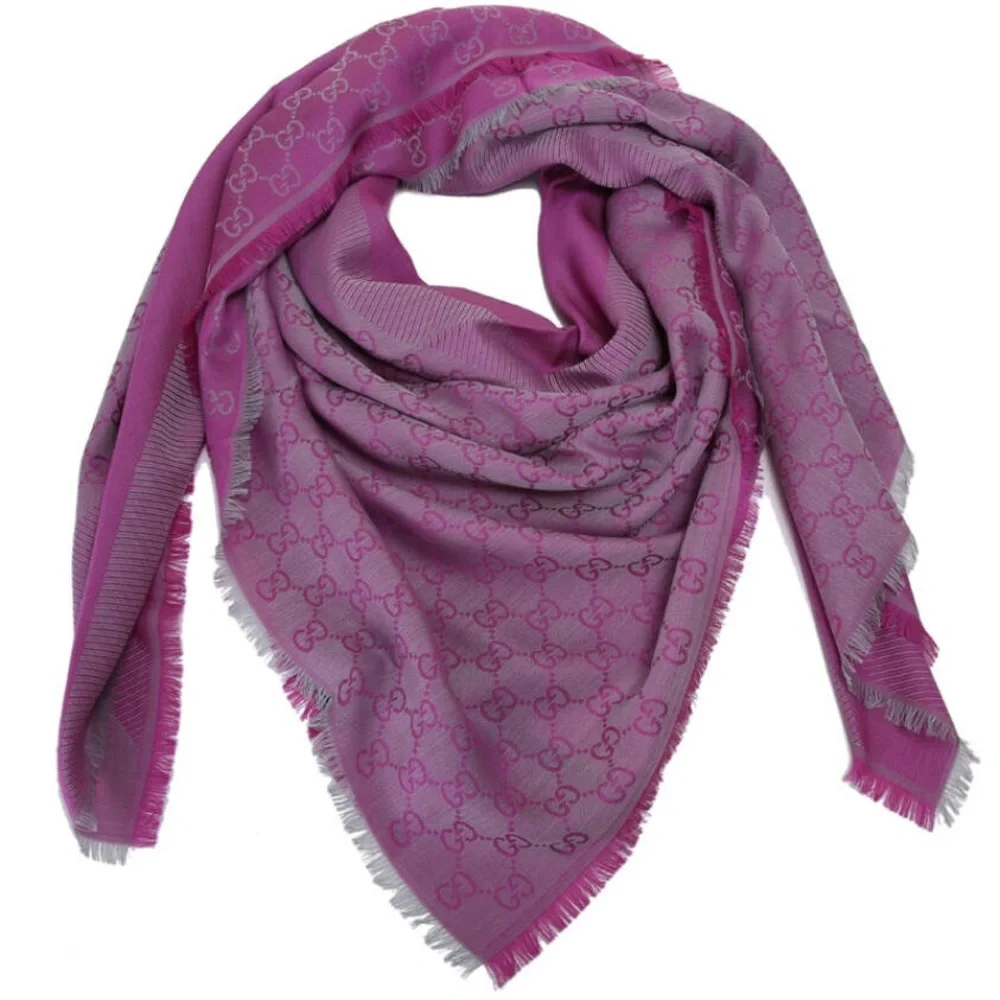 Gucci wool silk GG scarf